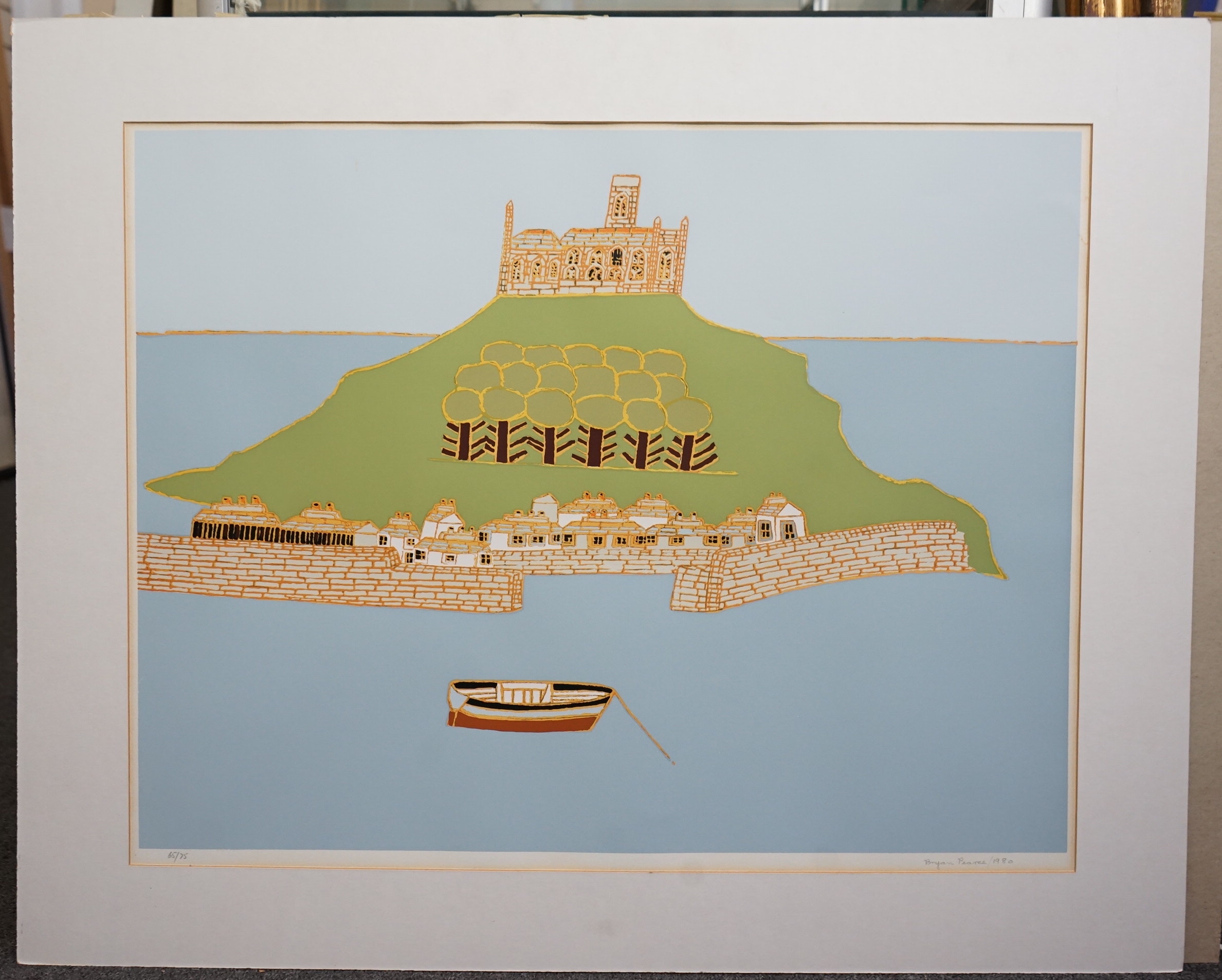 Bryan Pearce (British, 1929-2006), St Michaels Mount, screenprint on wove, 49.5 x 64cm, unframed